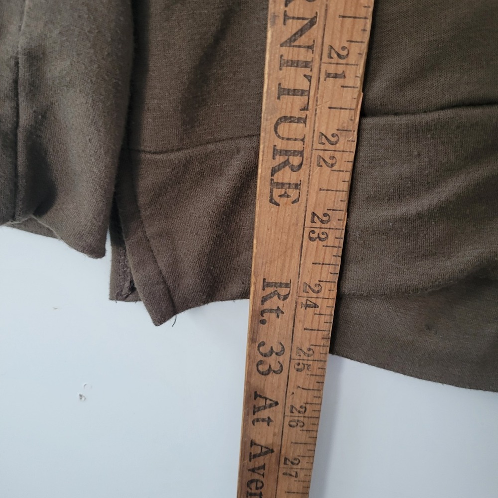 Cable & Gauge Lace Up Hoodie Womens Q Olive Green Excellent Grommet Pullover - Picture 2 of 7